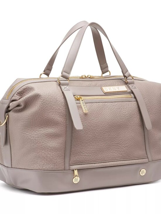 DKNY Handbags - DKNY Rapture Weekender Boarding Bag in Taupe EUC Faux Leather